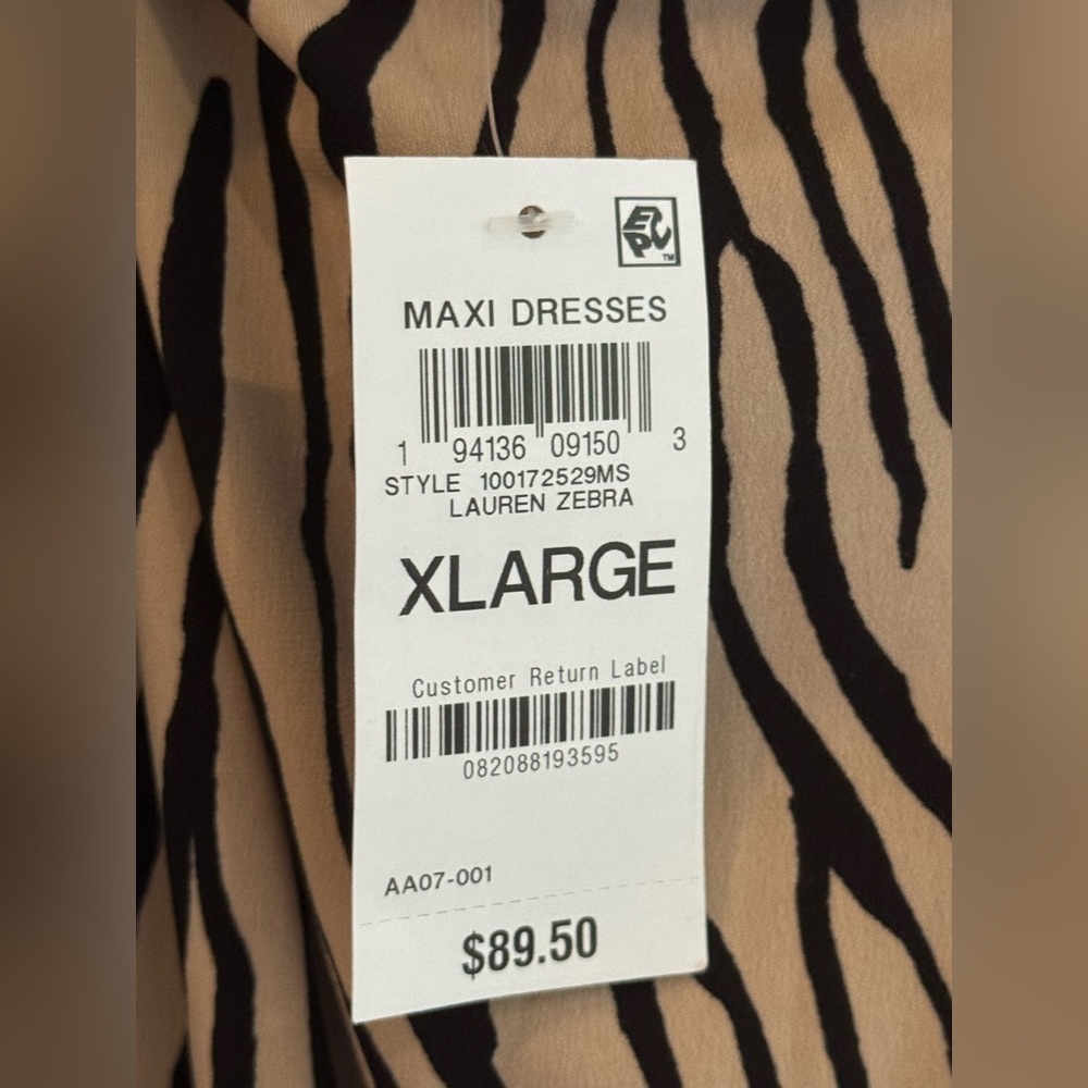 I.N.C. Zebra Printed Halter Maxi Dress, XL - Picture 6 of 16